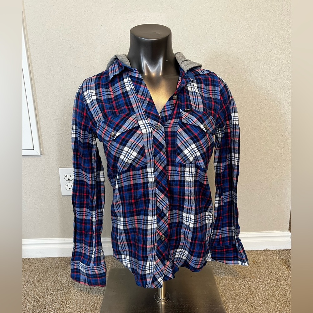 Hurley Hooded Plaid Flannel